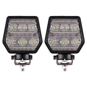 LED Flood Beam Pedestal Mount Light Set, 5400 Lumens Each – (Pkg. of 2)