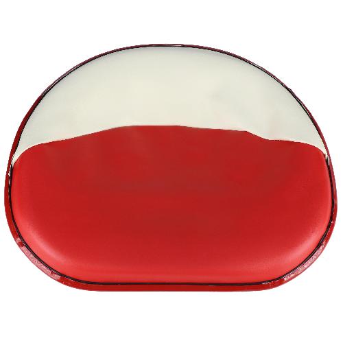 Pan Seat for International Harvester, Red & White Vinyl, Rod Mount