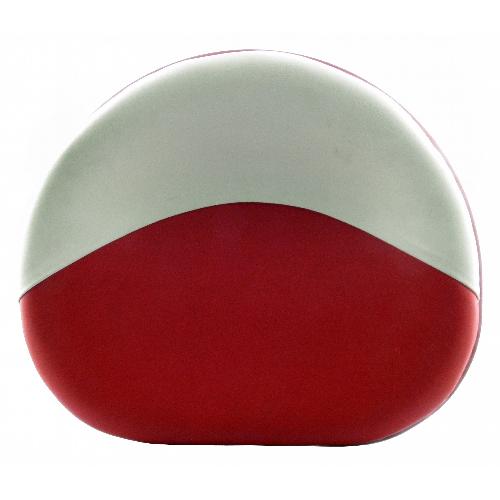 Pan Seat for International Harvester, Red & White Vinyl, Four Bolt Mount