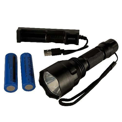 Heavy Duty Aluminum Rechargeable Flashlight w/ Battery, 1000 Lumens