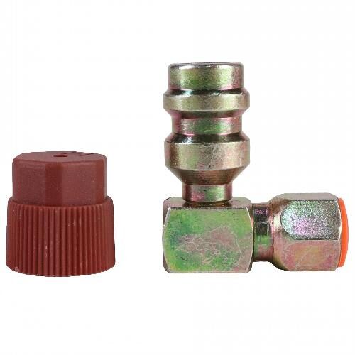 1/4" to R134A Adapter, High Side, 90 Degree