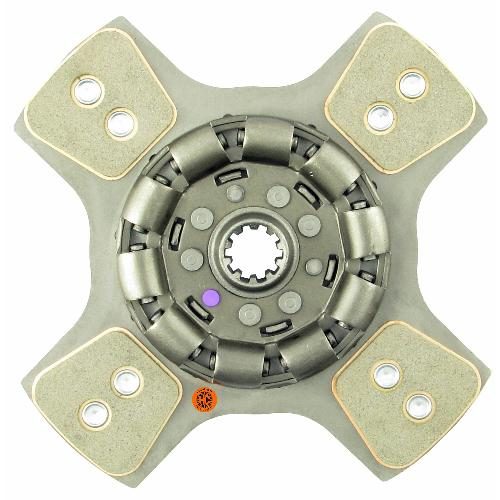 12" Transmission Disc, 4 Large Pads, w/ 1-1/4" 10 Spline Hub - Reman