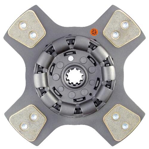 12" Transmission Disc, 4 Small Pads, w/ 1-1/4" 10 Spline Hub - Reman