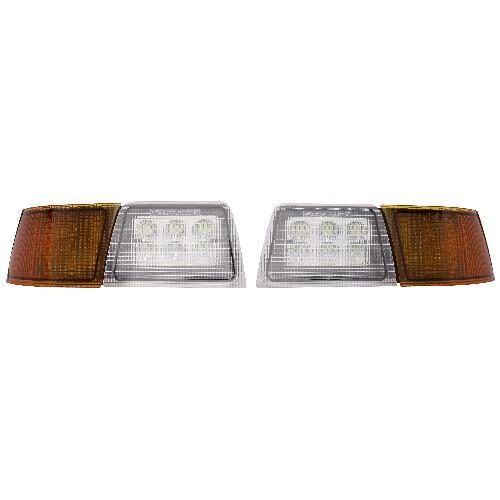 Flood Beam &amp; Corner Amber LED Headlight Kit for Case IH Tractors, 6400 Lumens