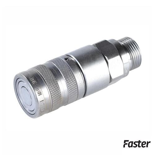 Faster Flat Face Hydraulic Breakaway Coupler, Female, Non-Spill, Genuine OEM Style, 3/8"