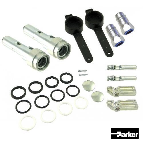 Parker Hydraulic Cartridge Coupler Conversion Kit, w/ Male Tips, Genuine OEM Style