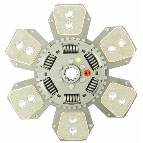 12-7/8" Transmission Disc, 6 Pad, w/ 1-1/4" 10 Spline Hub - Reman
