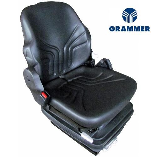 Grammer MSG85/721 Mid Back Seat, Black Vinyl w/ Mechanical Suspension