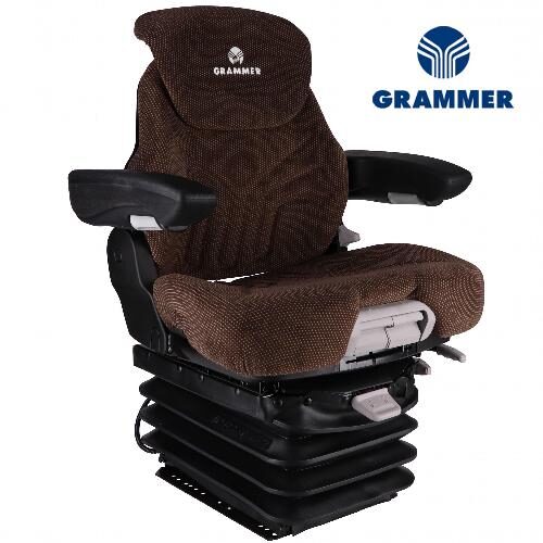 Grammer MSG95G/741 Mid Back Seat, Brown Fabric w/ Air Suspension