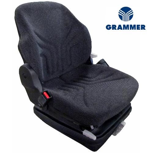 Grammer MSG85/721 Mid Back Seat, Black &amp; Gray Fabric w/ Mechanical Suspension