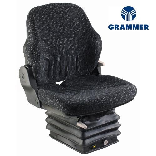 Grammer MSG93/721 Mid Back Seat, Black Fabric w/ Air Suspension