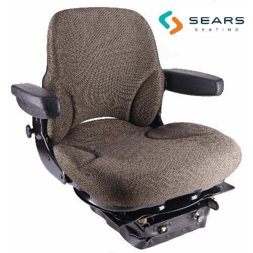 Sears Mid Back Seat, Brown Fabric w/ Air Suspension