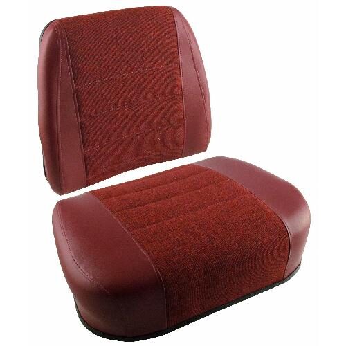 Cushion Set, Maroon Fabric &amp; Vinyl, w/ Welded Brackets - (2 pc.)